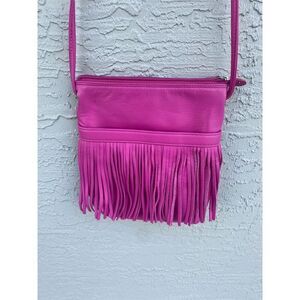 Barneys New York Women's Rose Pink Leather Crossbody Bag